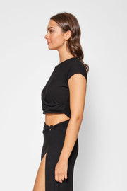 Laguna Rib Twisted Crop Top