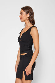 Laguna Rib Henley Tank Top