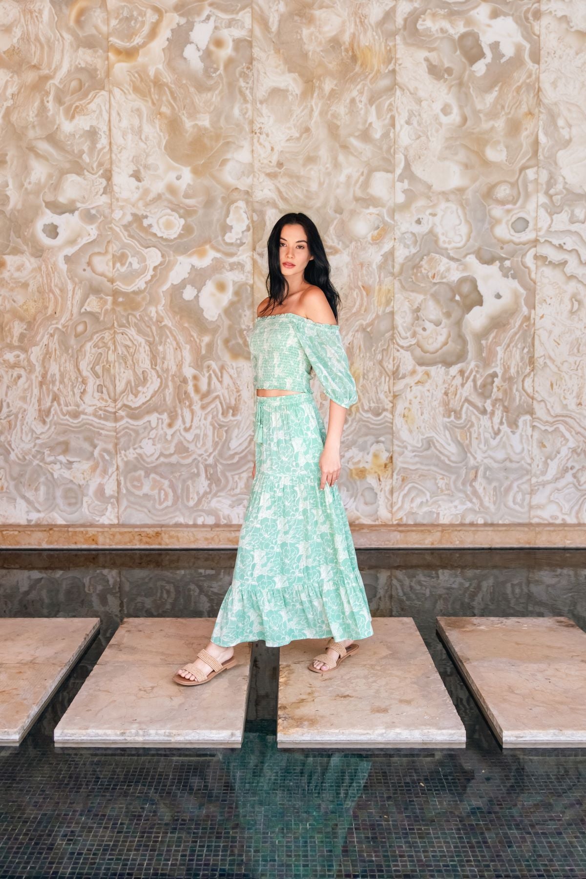 Bloom Long Tiered Maxi Skirt