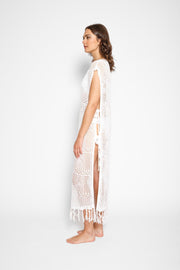Santorini Fringe Open Knit Dress