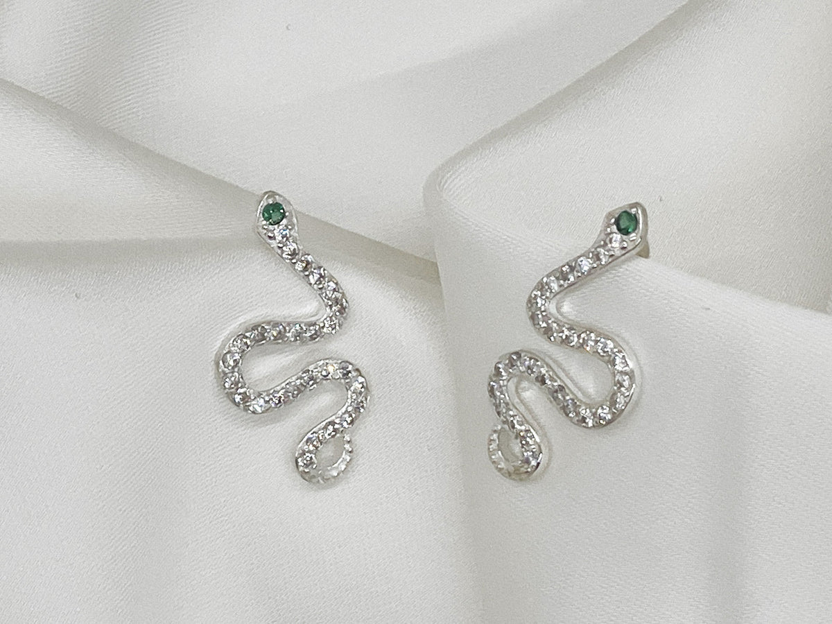 Vyda Jewelry x Koy Resort - The Olivia Silver Snake Earrings
