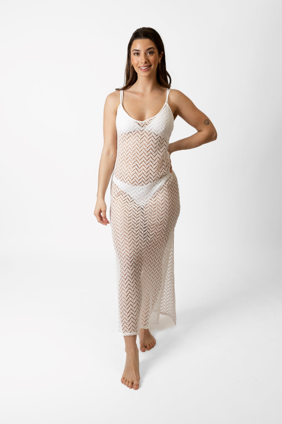 Robe cache-cœur de plage en crochet Zuma