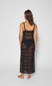 Flamenco Sheer Lace Strappy Midi Dress