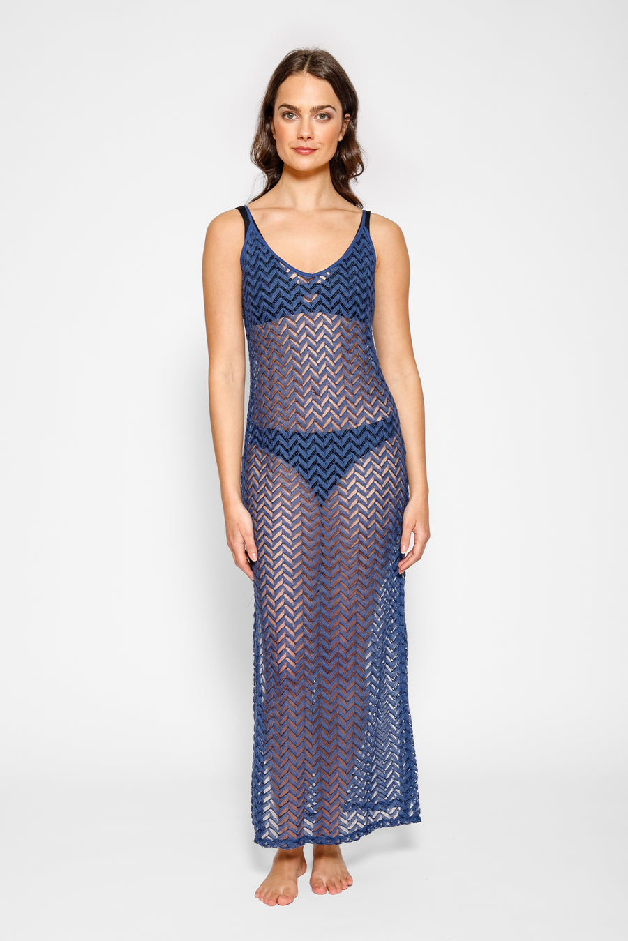 Zuma Crochet Beach Cover Up Slip Dress - Black / L Zuma Crochet Beach Cover Up Slip Dress - Black / L