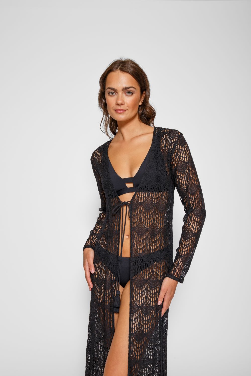 Flamenco Sheer Lace Crochet Beach Cover Up Cardigan – Koy Resort
