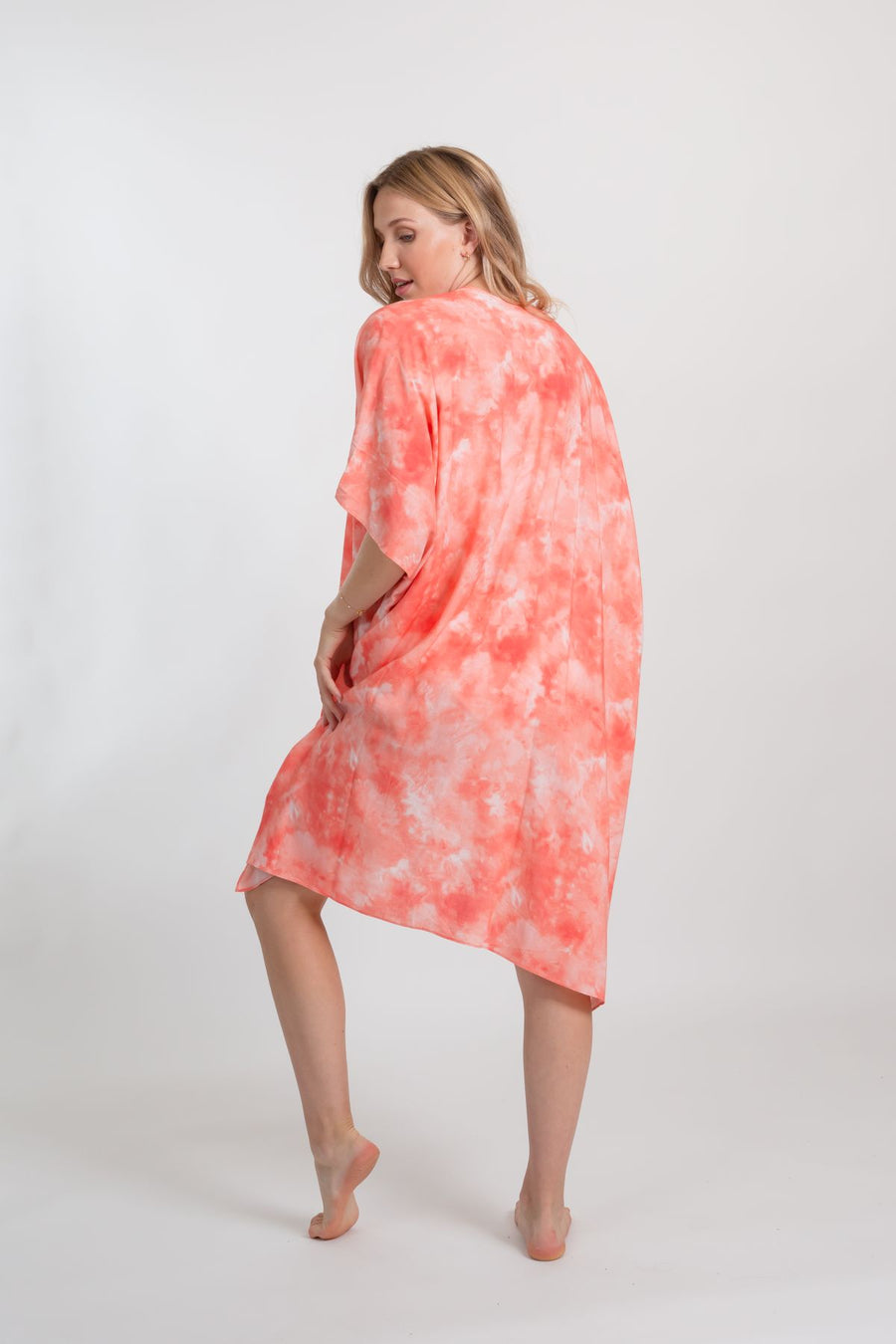 Aquarelle Tie Dye Printed Beach Kimono