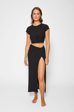 Laguna Rib Twisted Crop Top