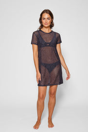 Seascape Mesh Mini T-Shirt Dress