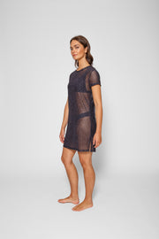 Seascape Mesh Mini T-Shirt Dress