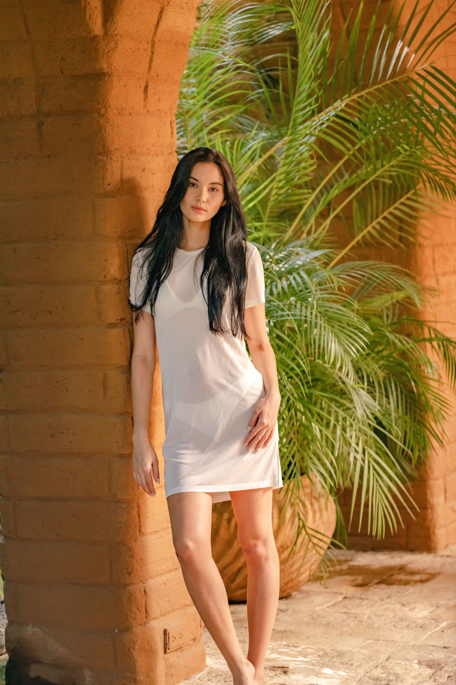 Escape Mesh Mini T-Shirt Dress