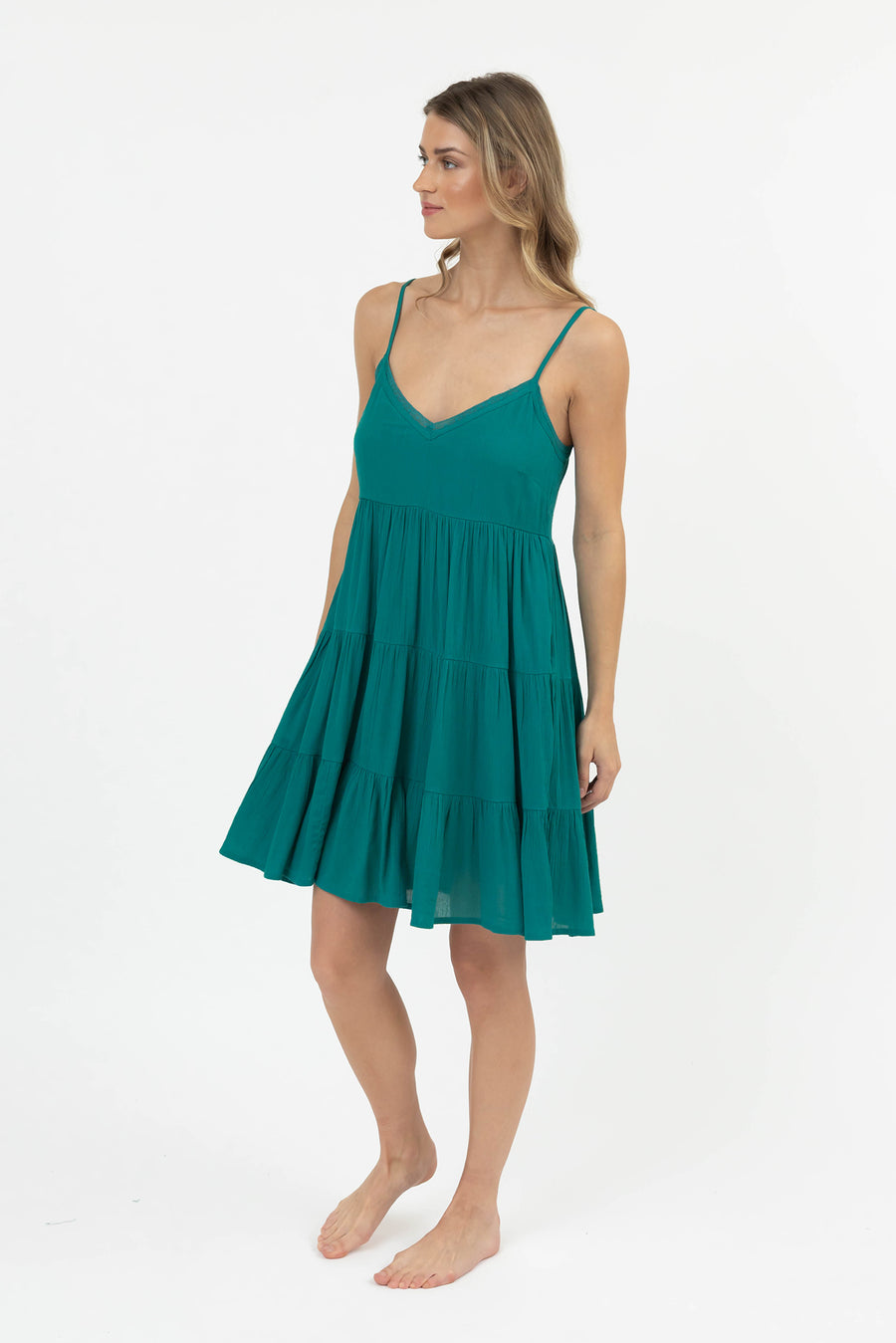Miami Tiered Strappy Mini Dress - White / XL Miami Tiered Strappy Mini Dress - White / XL