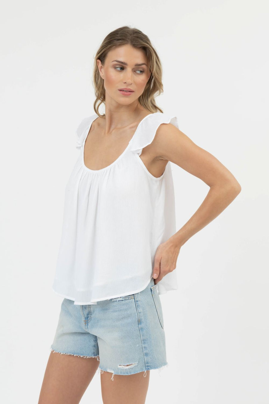 Miami Ruffle Strap Tank