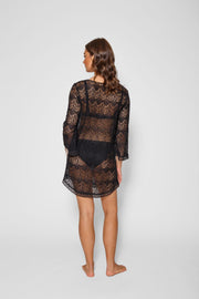 Flamenco Lace Crochet Beach Cover Up Dress