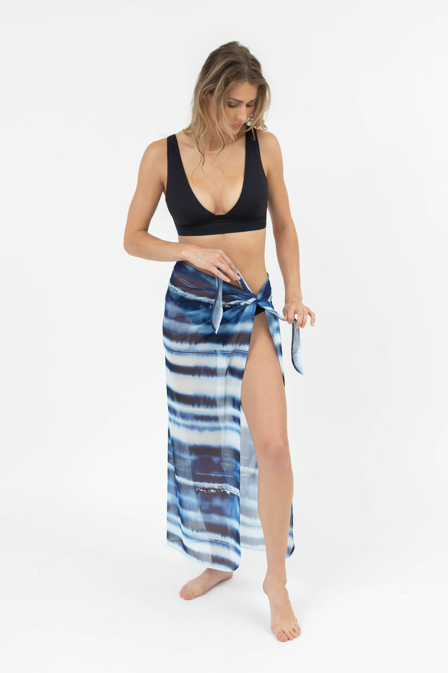 Escape Mesh Printed Sarong Cover Up