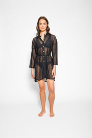 Escape Mesh Cover Up Shirt Dress