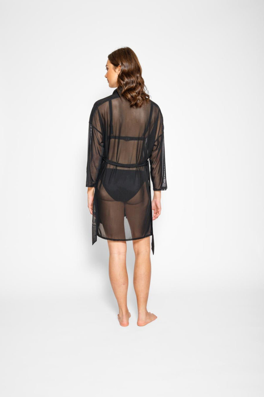 Escape Mesh Cover Up Shirt Dress