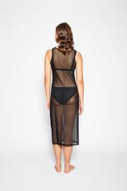 Robe débardeur mi-longue à enfiler asymétrique Escape Mesh