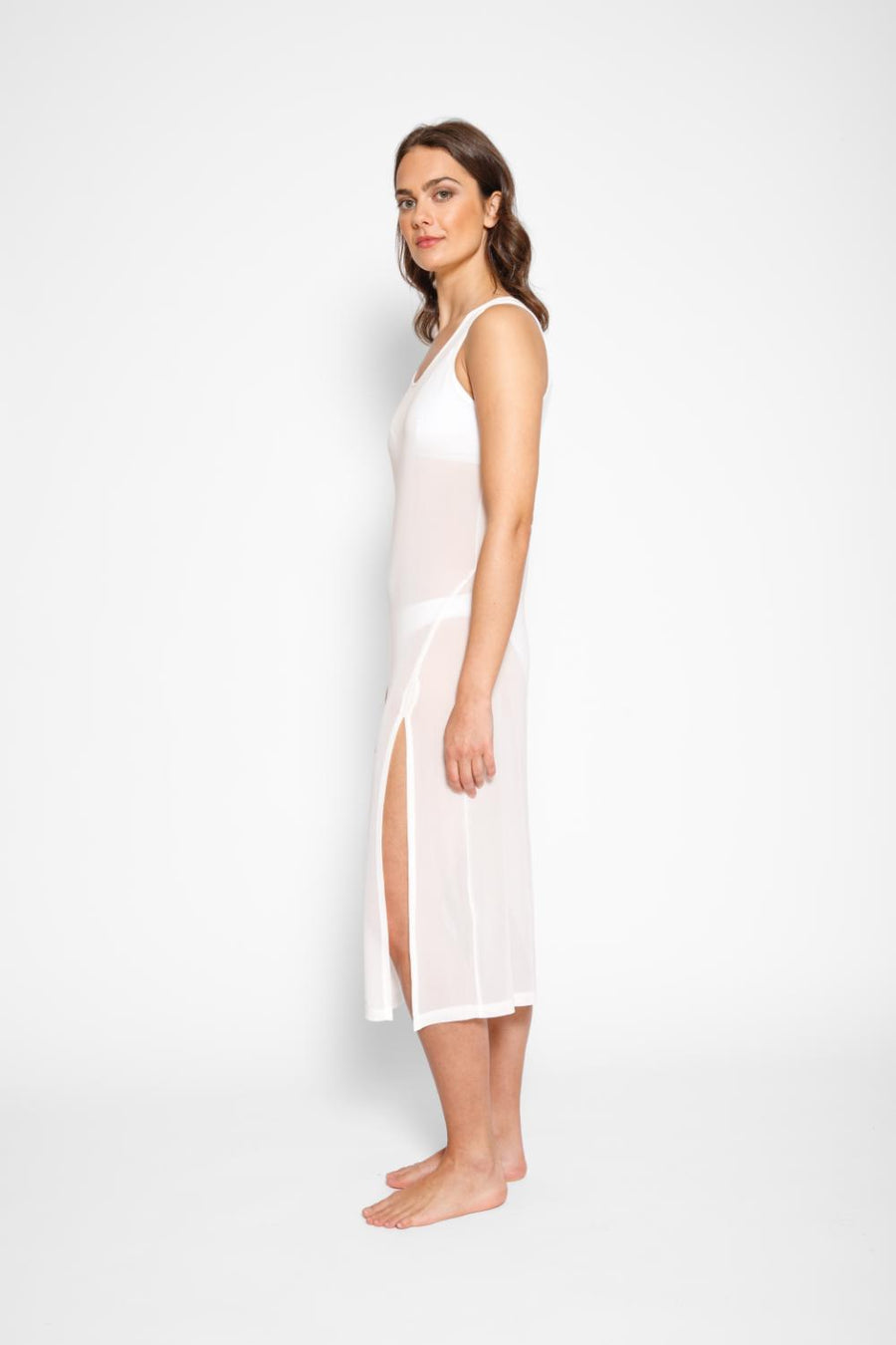 Escape Mesh Slip Midi Tank Dress