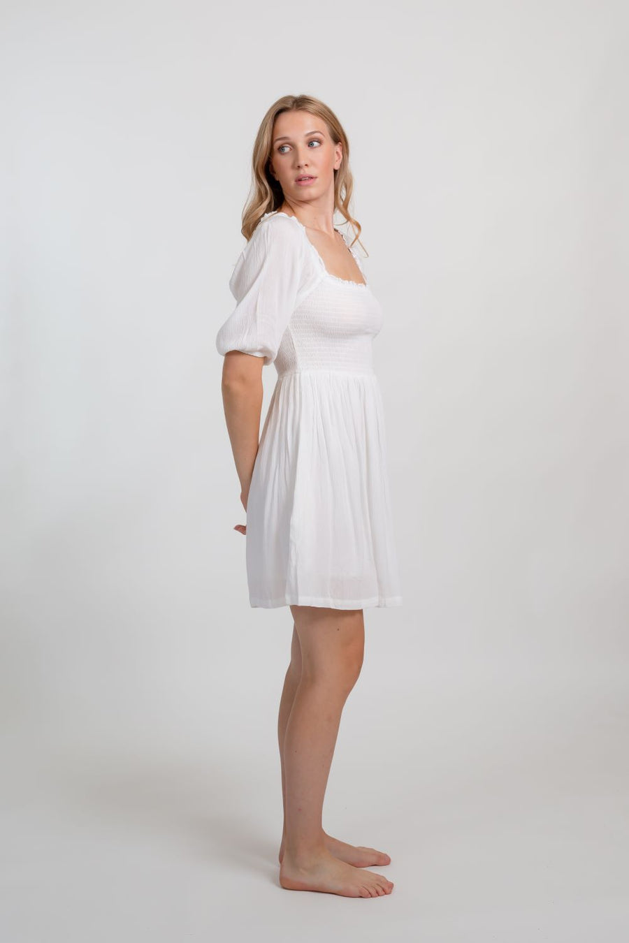 Robe courte smockée Miami