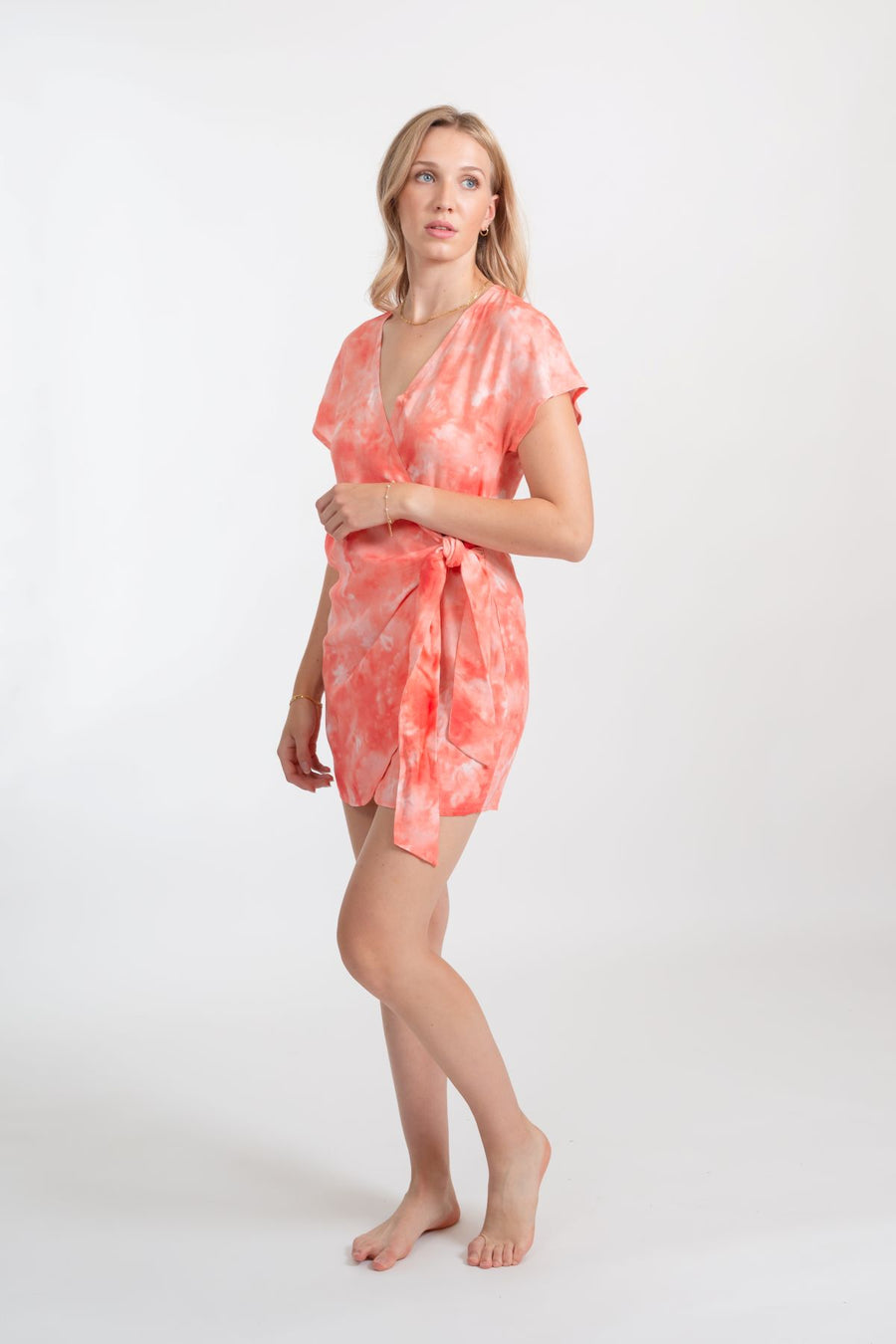 Aquarelle Tie Dye Mini Wrap Dress