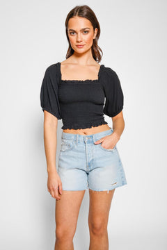 Miami Boho Smocked Crop Top