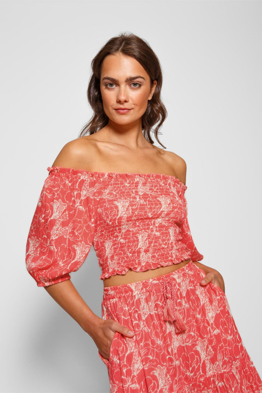 Haut court à smocks Bloom