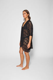 Flamenco Lace Crochet Beach Cover Up Kimono