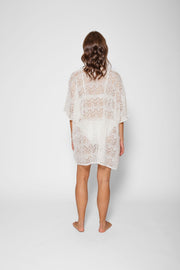 Flamenco Lace Crochet Beach Cover Up Kimono