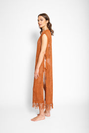 Santorini Fringe Open Knit Dress