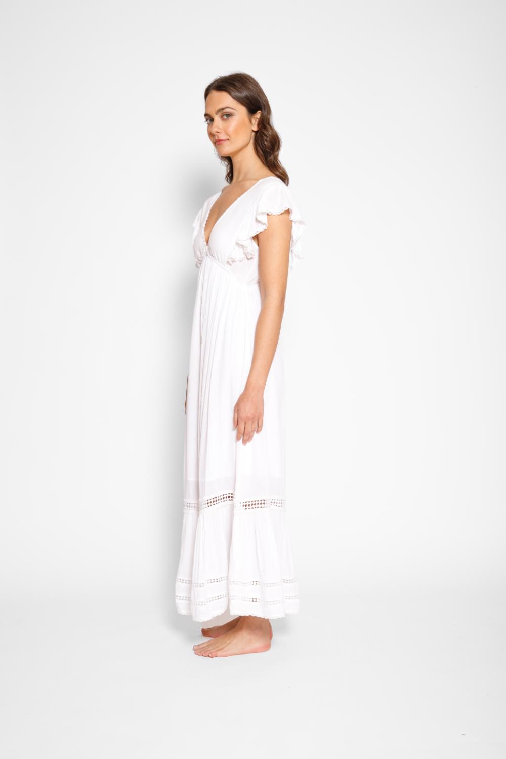 Miami Luxe Ruffle Sleeve Maxi Dress | Koy Resort | Cruise