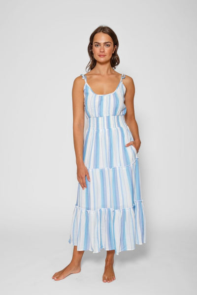 Utcoco Women's Casual Striped Maxi Shirt Dress – 1/4 Zipper, Rolled Sleeves, Boho Beach Shift Dress - View #11