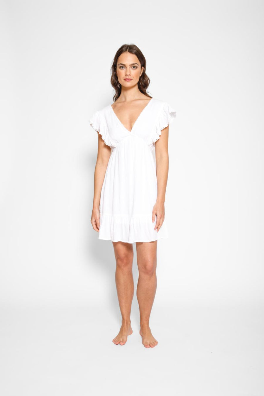 uo beach ruffle mini dress UO Beach Ruffle Mini Dress