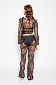 Zuma Long Sleeve Crochet Wrap Top