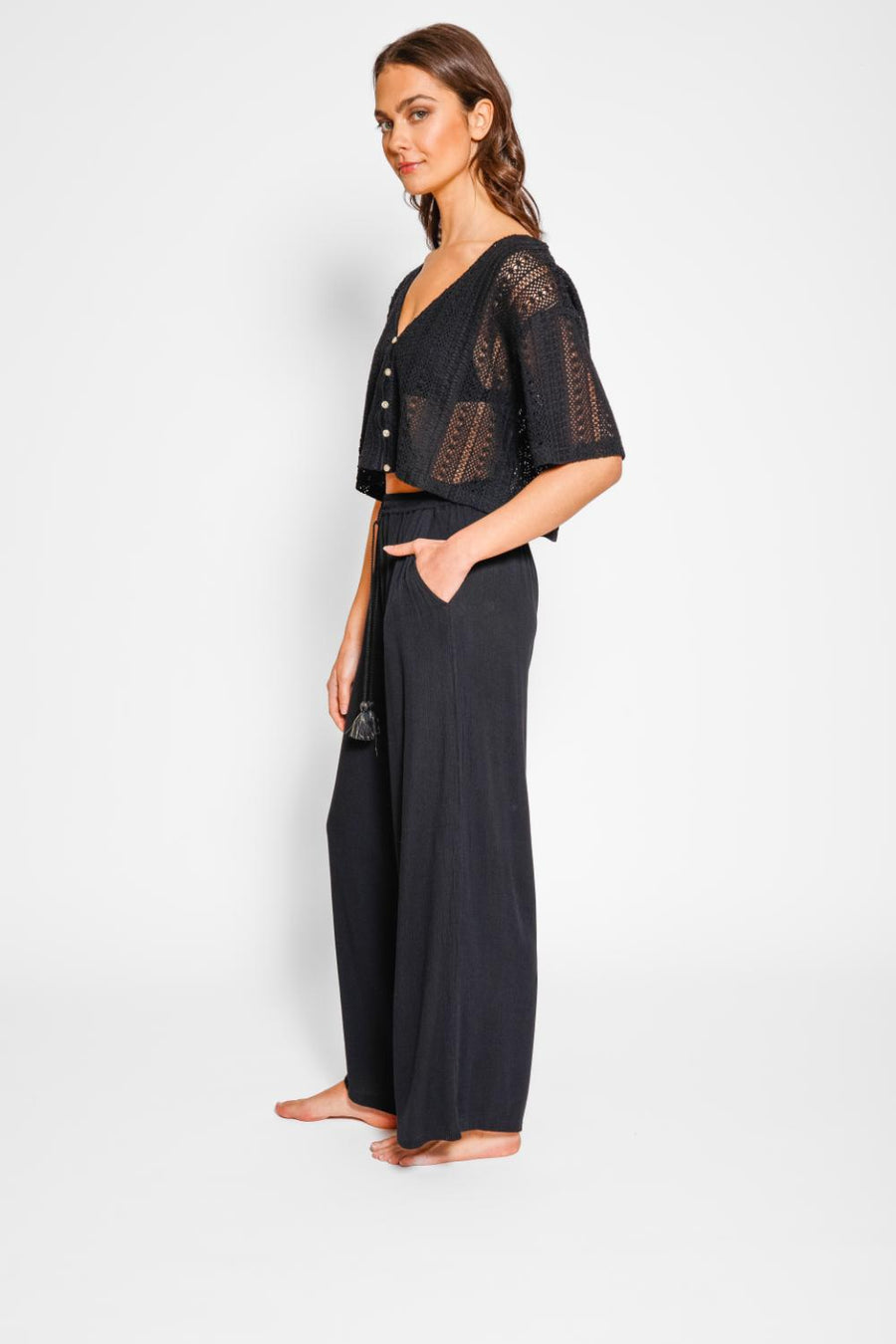 Miami Wide Leg Pant - Black / XL Miami Wide Leg Pant - Black / XL