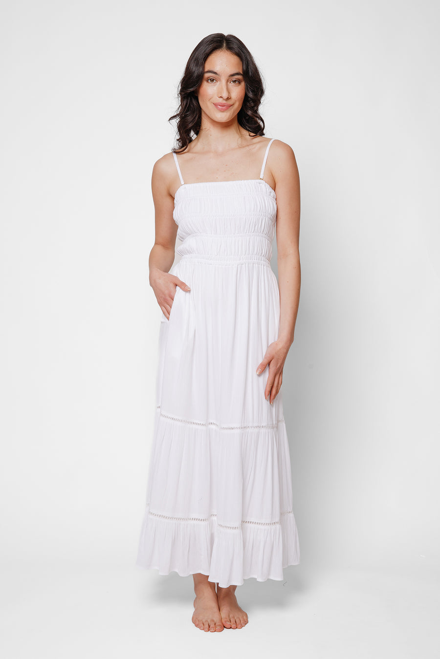 Miami Luxe Smocked Tiered Dress