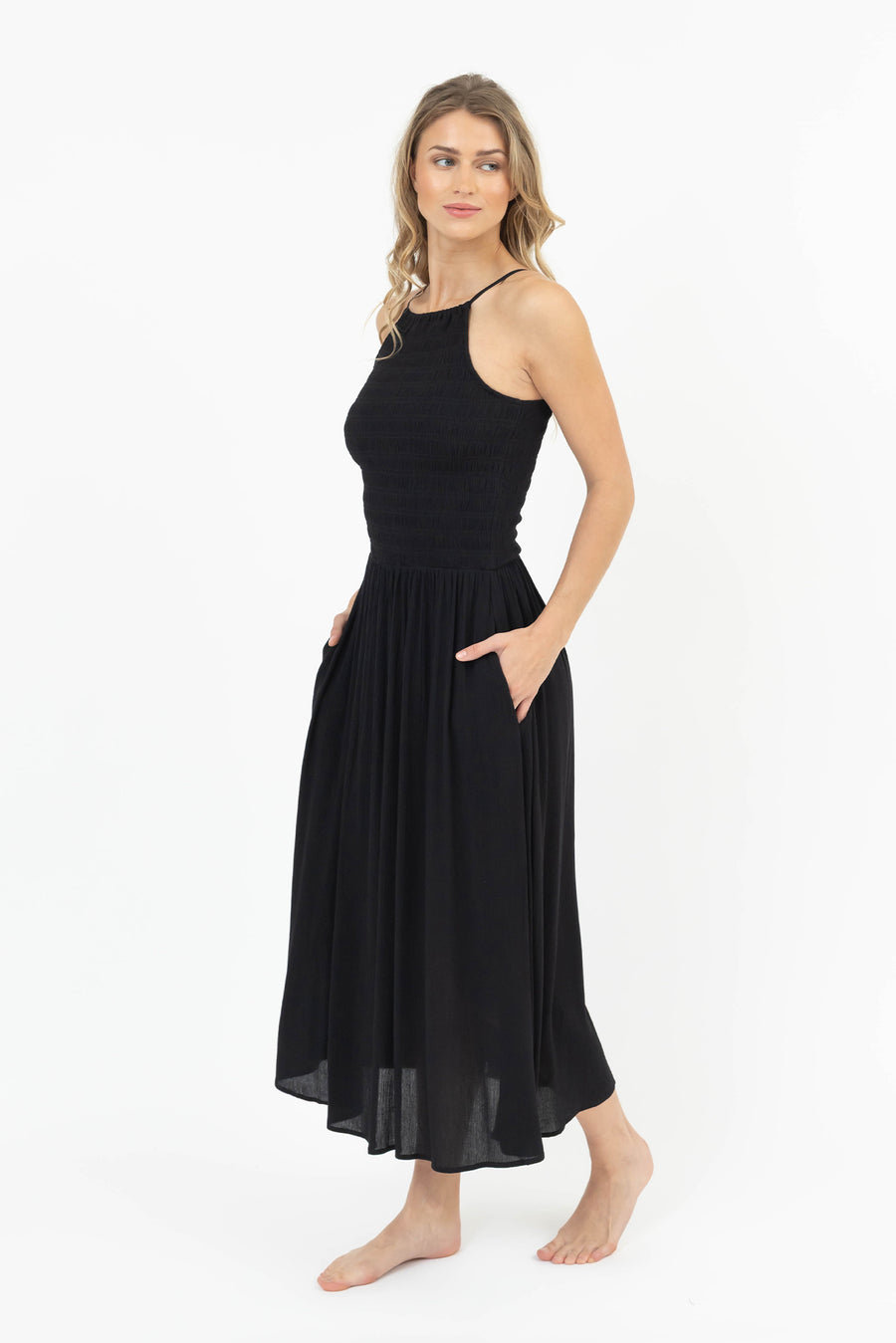 Miami Luxe High Neck Midi Dress