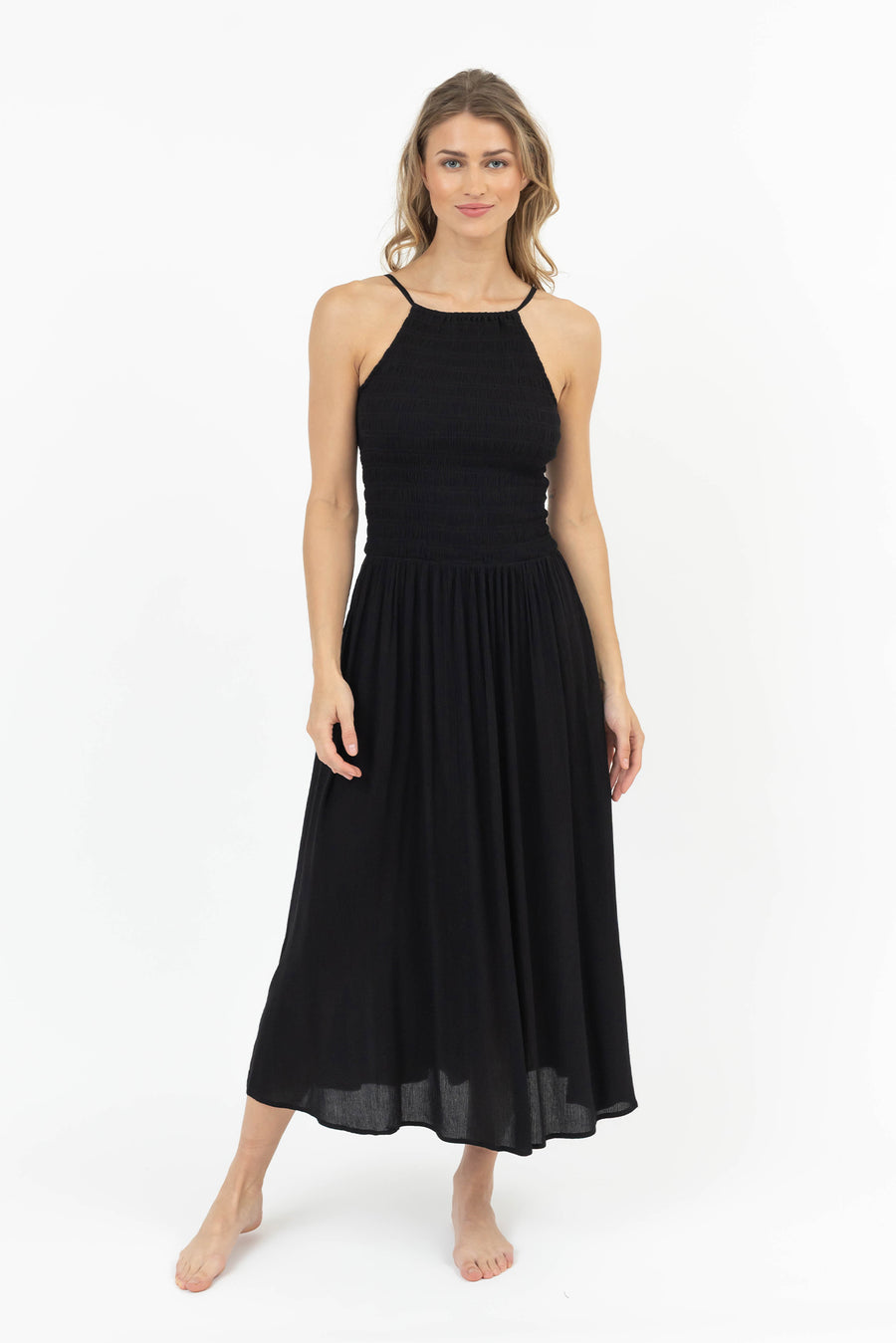 Miami Luxe High Neck Midi Dress