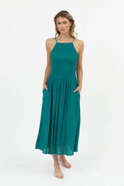 Miami Luxe High Neck Midi Dress
