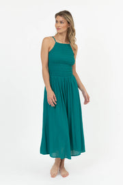 Miami Luxe High Neck Midi Dress