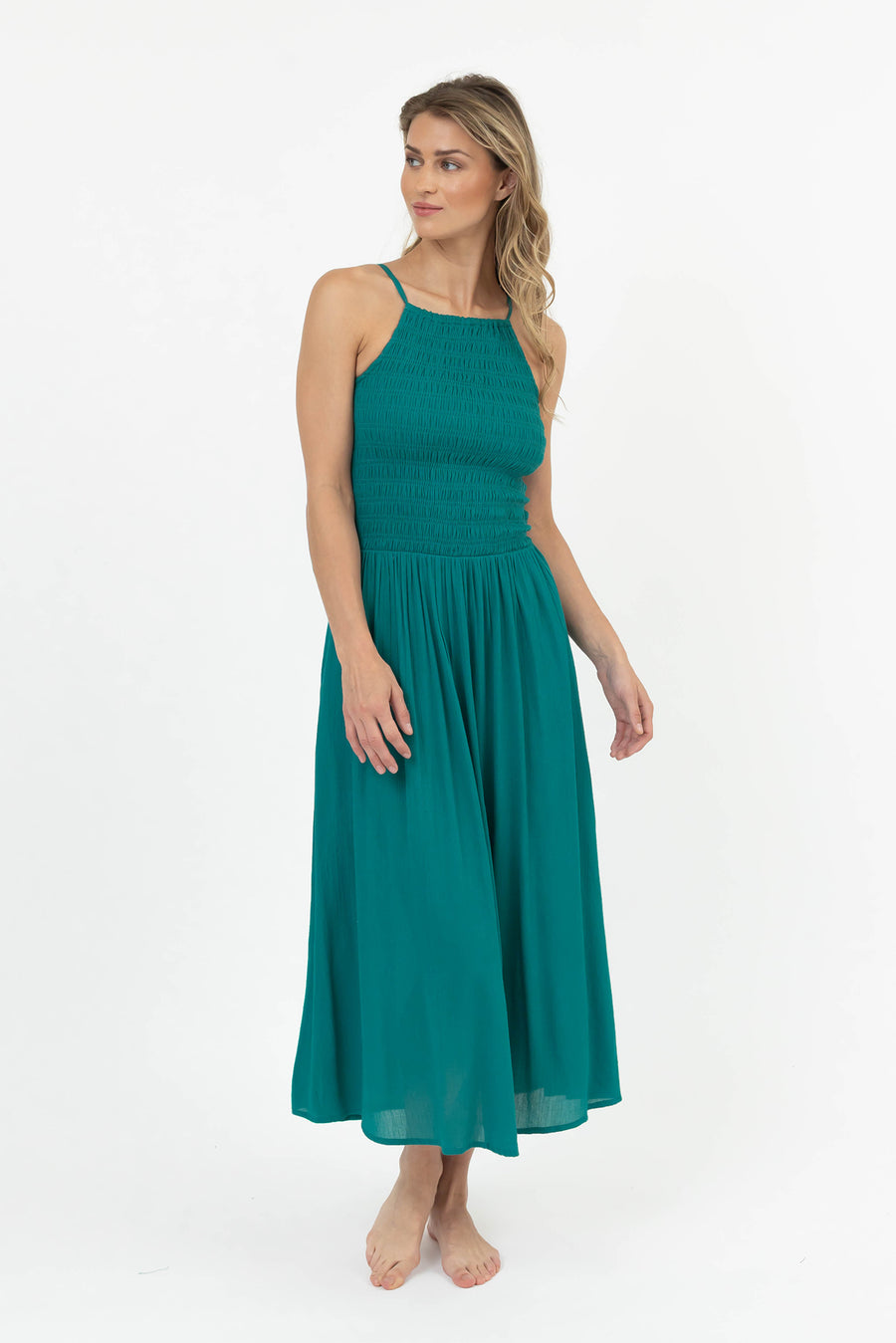 Miami Luxe High Neck Midi Dress