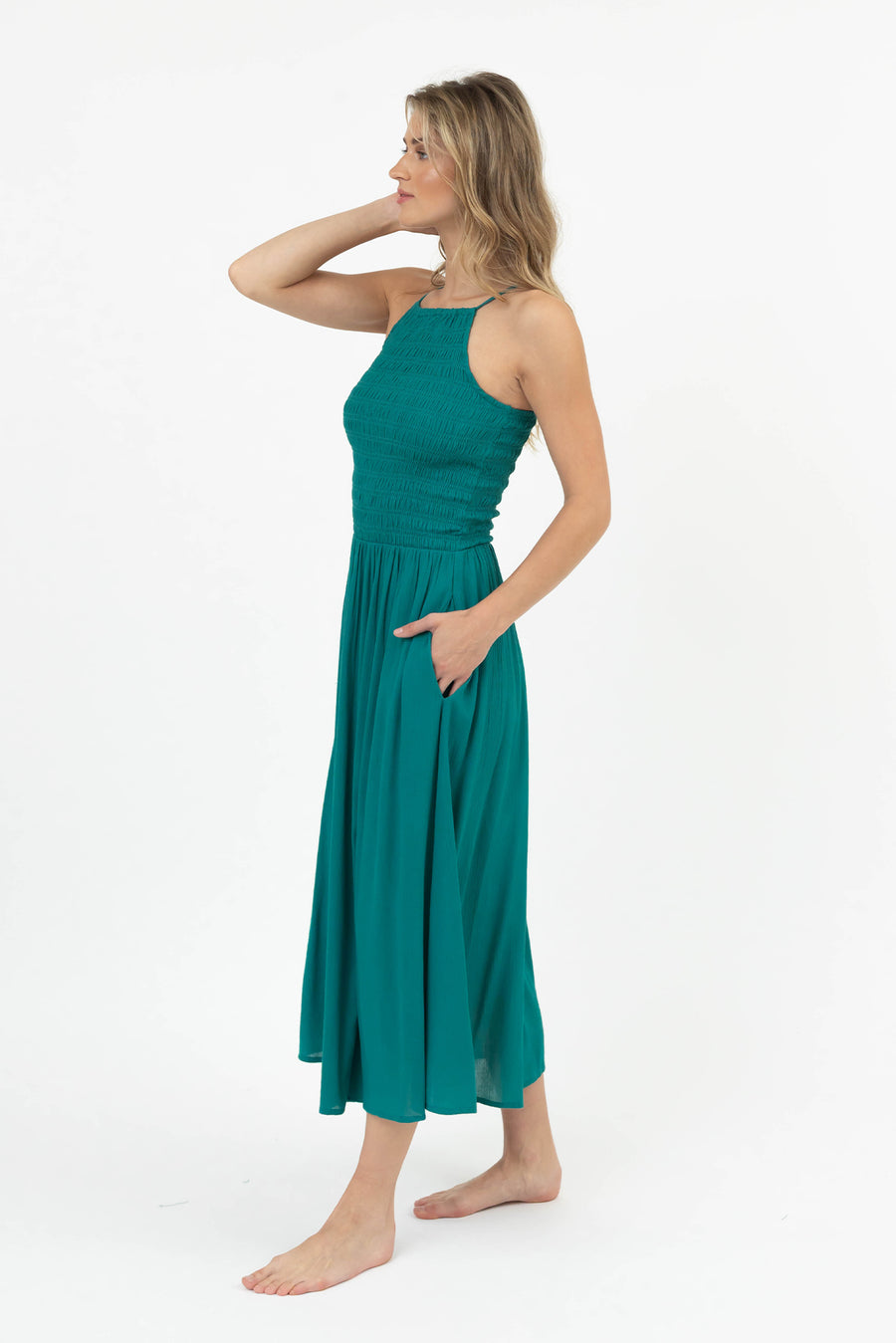 Miami Luxe High Neck Midi Dress