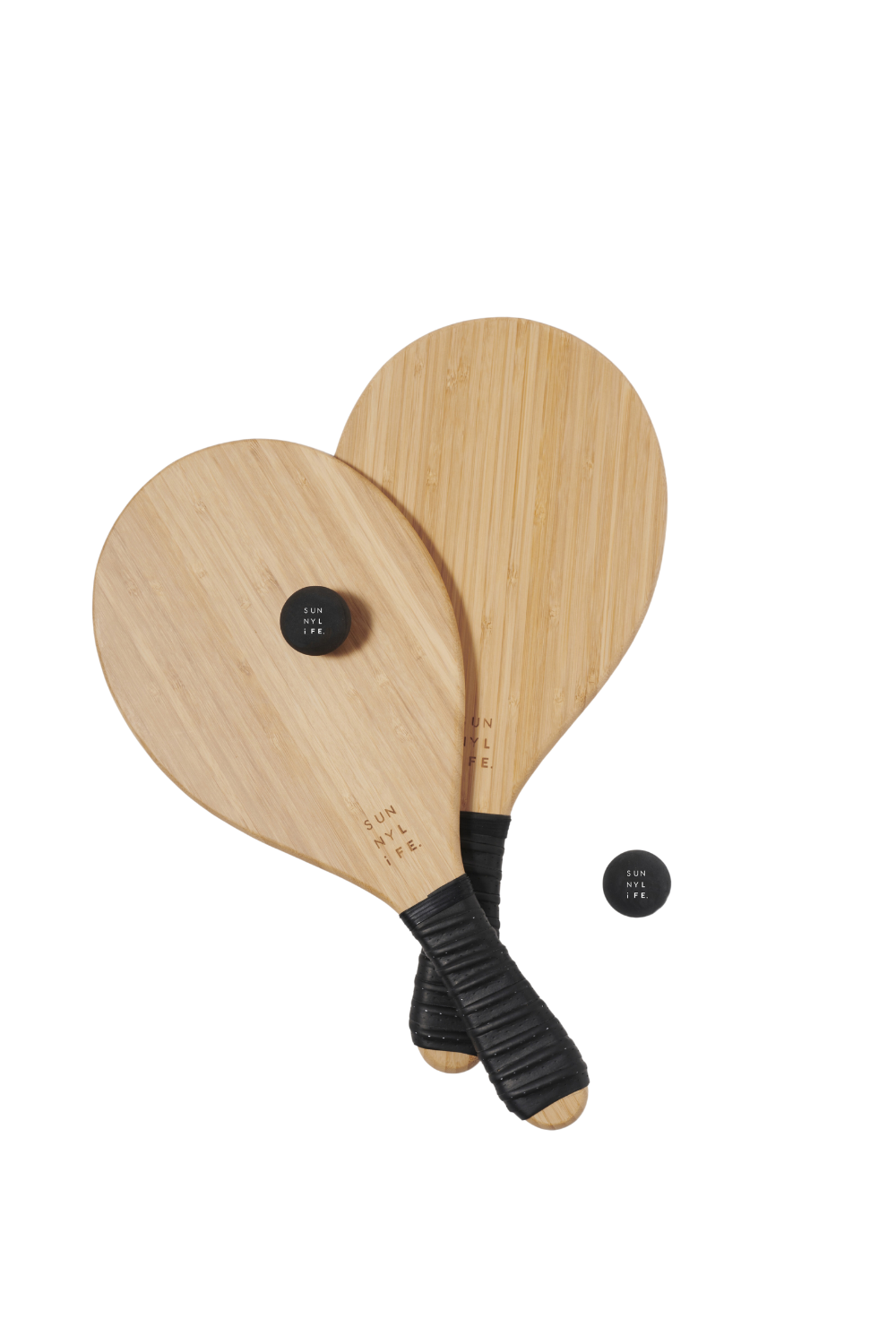 Sunnylife Bamboo Beach Paddles - black and natural wood - summer pop up shop exclusive