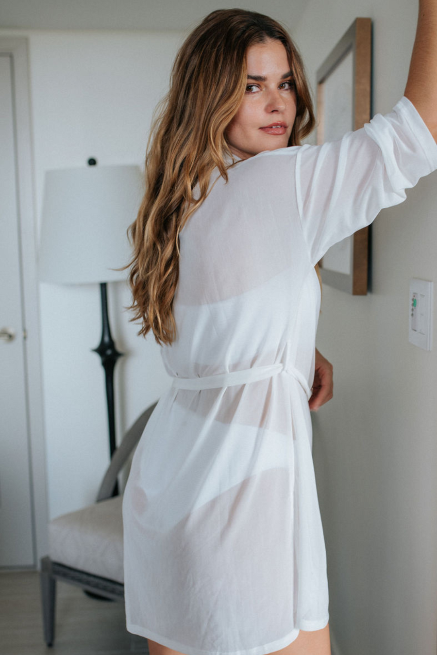 Robe chemise cache-cœur en filet Escape