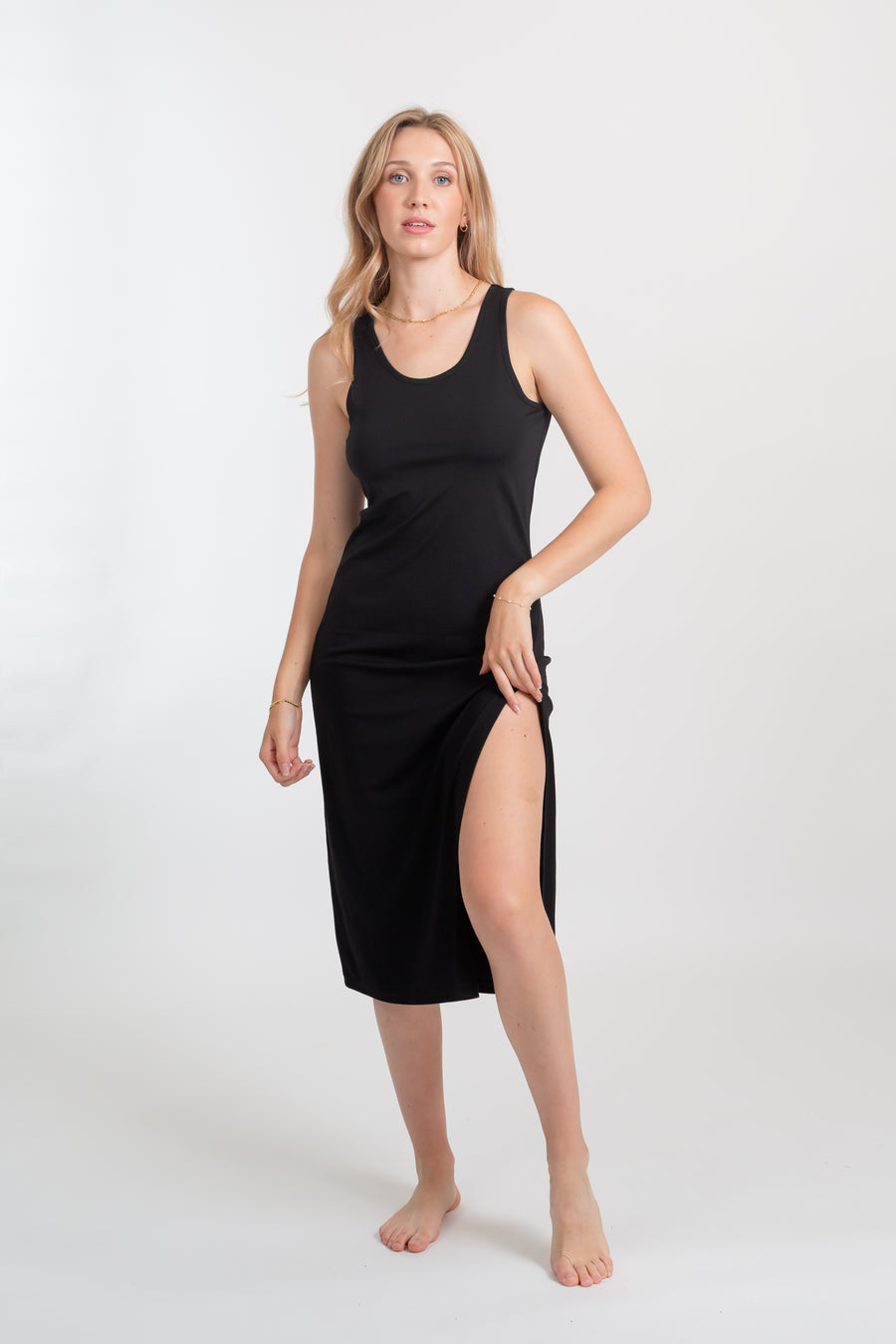 Robe midi asymétrique en tricot Escape