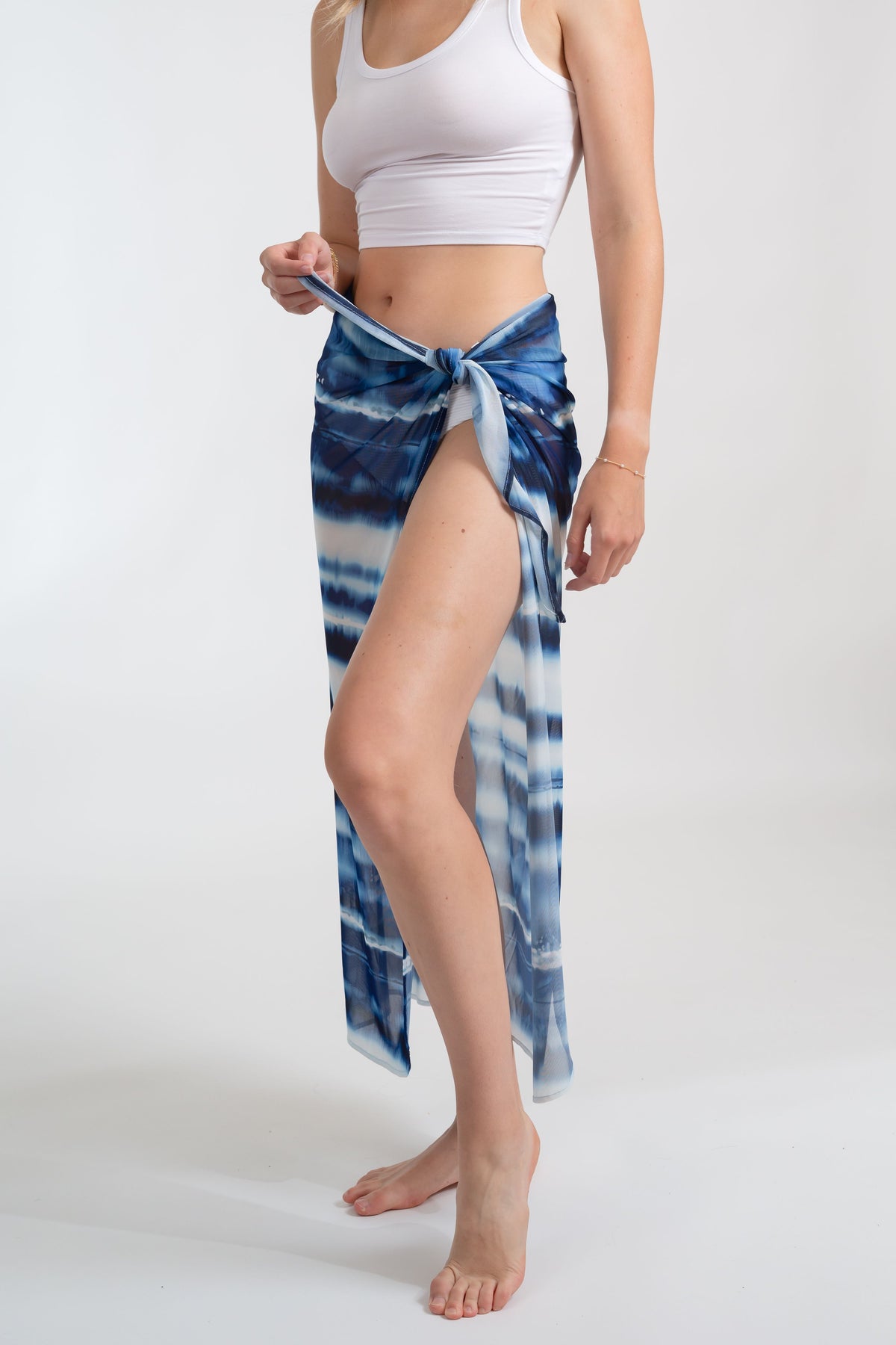 Escape Mesh Printed Sarong Cover Up